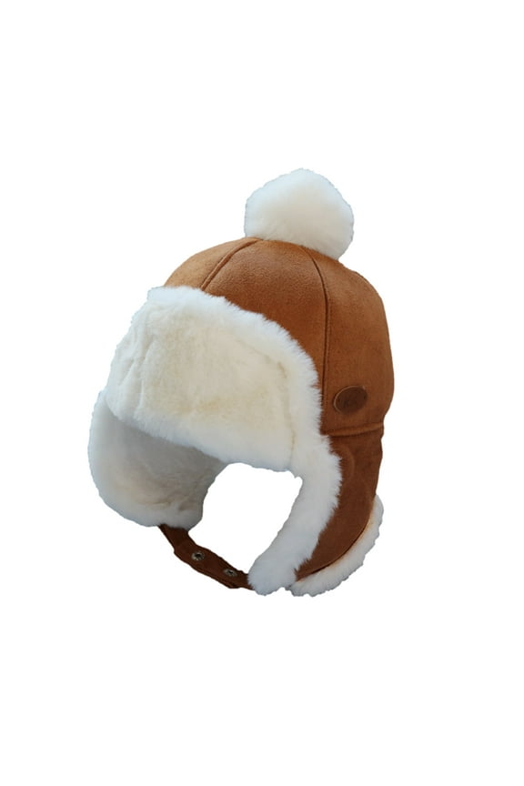 Kids Trapper Suede Hat Outdoor Autumn Winter Warm Earflap Trooper Cute Pilot Ear Comfy Trench Funny Wearproof Hats Infant Beanie Hat