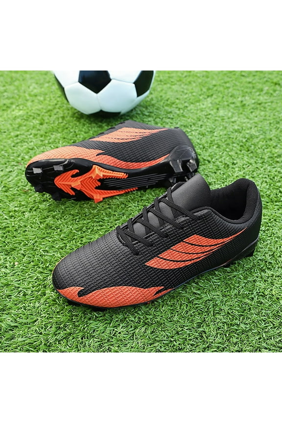 Men's Women's Soccer Cleats Breathable Adult Professional Football Athletic Training Lace-Up Outdoor Durable Firm Ground Lightweight Adult Rugby Shoes Football Shoes
