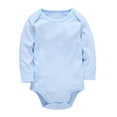 thumbnail image 1 of Fdrone Newborn Baby Button Solid Color Cotton Long Sleeve Bodysuit One-Piece Crewneck Romper Infant Jumpsuit Boy Girl Fall Romper Bodysuit, 1 of 8