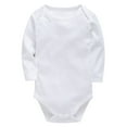 thumbnail image 1 of Fdrone Newborn Baby Button Solid Color Cotton Long Sleeve Bodysuit One-Piece Crewneck Romper Infant Jumpsuit Boy Girl Fall Romper Bodysuit, 1 of 8