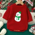 thumbnail image 1 of Fdrone Newborn Girl Boy Christmas Outfit Long Sleeve Knit Oversized Santa Claus/Reindeer Embroidery Sweater Romper Warm Bodysuit Baby Fall Winter Clothes, 1 of 5