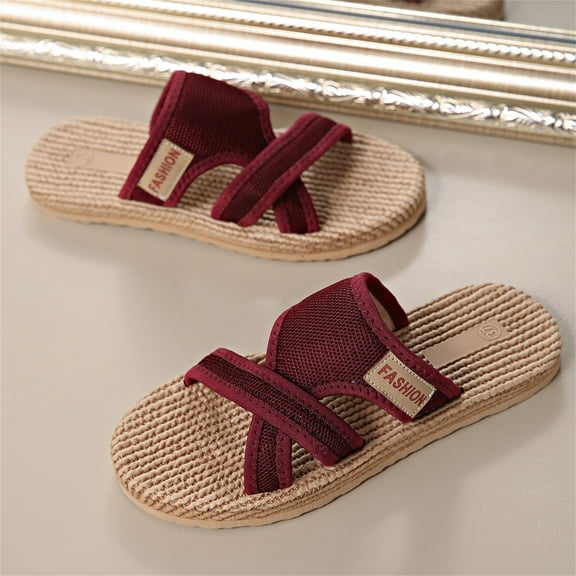 Fdrone Summer Dresses for Women Orthopedic Mesh Slide Sandals Flip Flops Vacation Essentials Cute Slippers Beach Flat Shoes Dressy Summer Casual Flats Slippers