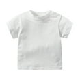 thumbnail image 1 of Fdrone Toddler Baby Boys Girls Solid Color Short Sleeve Crew Neck T-Shirts Casual Crewneck Tops Tees Shirts Summer Sweatshirt Basic Tee Solid Casual Clothes (18-24 Months, White), 1 of 5