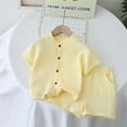 thumbnail image 1 of Fdrone Toddler Boy 2 Pieces Summer Beach Outfits Clothing Short Sleeve Button Down Shirts Tops and Cotton Gauze Shorts with Pockets Muslin Baby Clothes Vacation Sets, 1 of 7