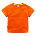 thumbnail image 1 of Fdrone Toddler Boys Girls Unisex Short Sleeve Tops Solid Color Shirts Crew Neck Solid Color Basic Cotton Tee Kids T-Shirt Summer Clothes (9-12 Months, C), 1 of 8