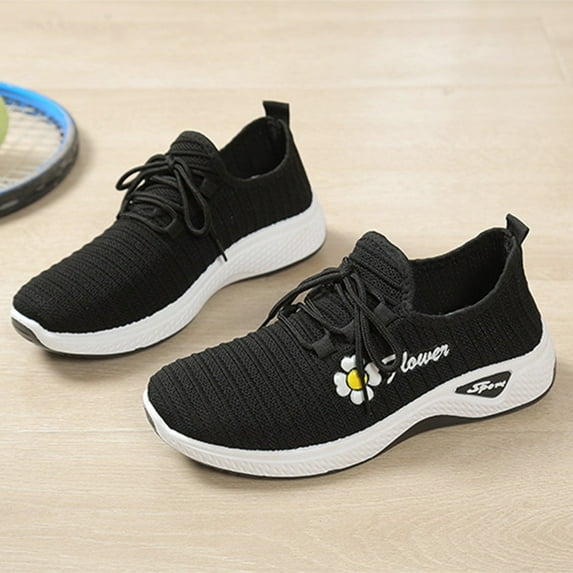 Fdrone Women Floral Print Bowling Shoes Orthopedic Plantar Fasciitis Non Slip Workout Work Air-Cushion Arch Support Tennis Plantar Fasciitis Gym Running Casual Walking Shoes