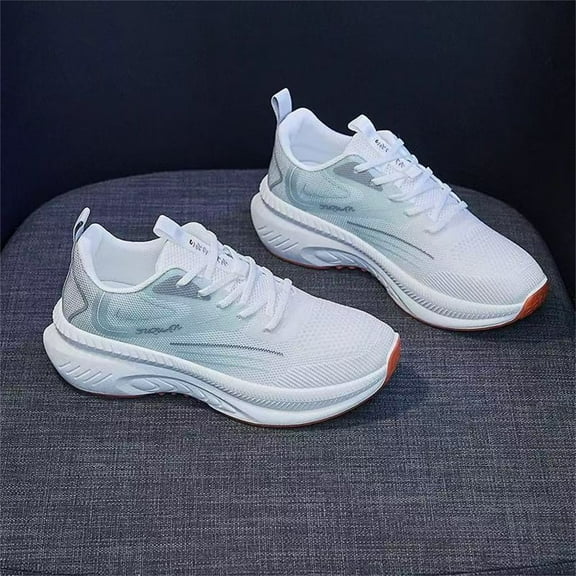 Fdrone Women's Flying Woven Mesh Closed Toe Shoes Fashion Casual Lace Up Soft Sole Outer Wear Breathable Lightweight Sports Outdoor Casual Running Sneakers