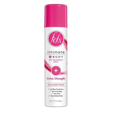 Fds Intimate + Body Dry Spray Deodorant Extra Strength 2oz (Pack of 3)