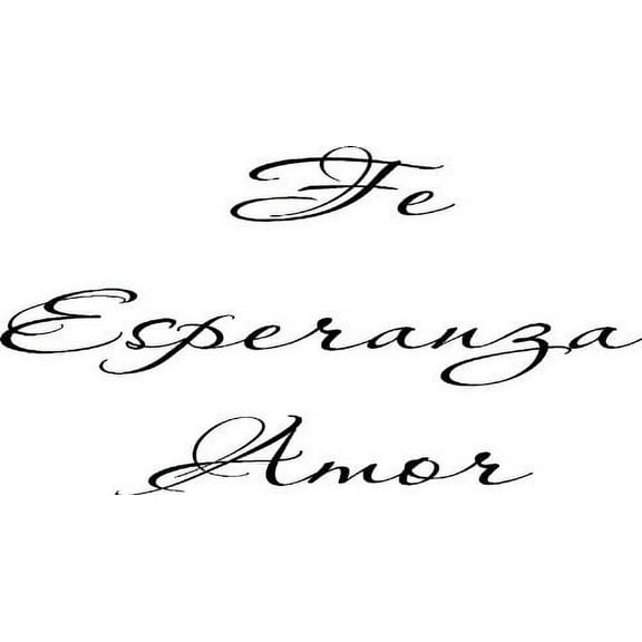 Fe Esperanza Amor Adhesivo De Pared, Vinilo, Biblia, Spanish Vinyl Wall Decal, 11"x22" Black
