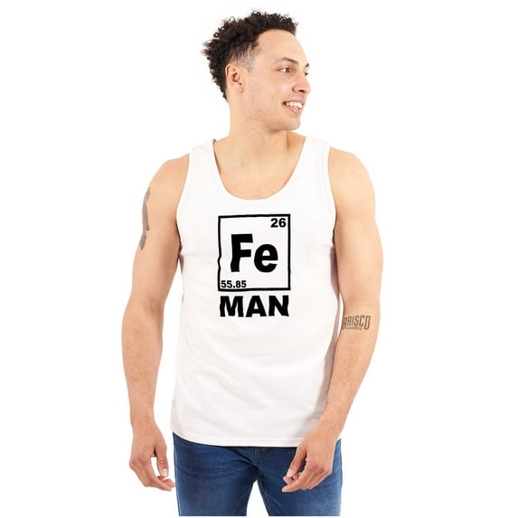 Fe Iron Science Elements Superhero Tank Top T Shirts Men Women Brisco Brands S