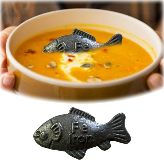 《Fe Kitchen Helper》Dietary Support Solution | Prenatal Nutrition & Infused Cooking Aid | Reusable Chef Tool |Fish Shaped Design |Supplement Metallic|Kitchenware|Easy Clean|Reusable