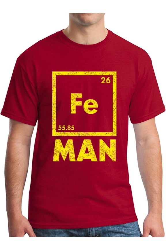 Fe Man T-Shirt Feman Distressed Comics Red L