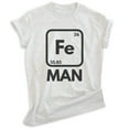 thumbnail image 1 of Fe Man T-shirt, Unisex Women's Men's Shirt, Funny Science Superhero Periodic Table Elements, Heather Ash, Medium, 1 of 6