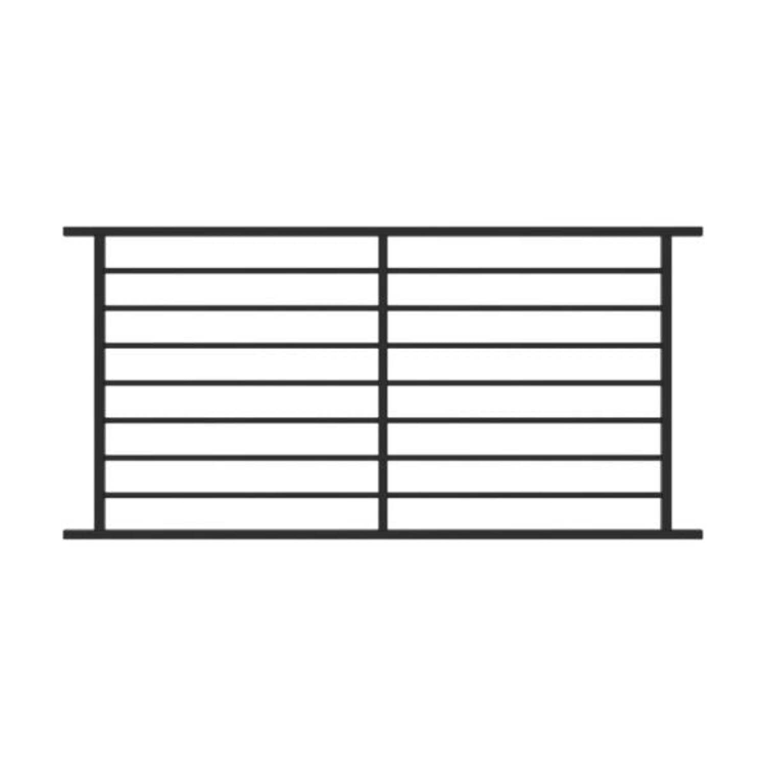 Fe26 Black Steel 34" H x 6' W Railing Level Panel