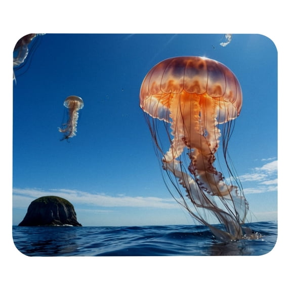 FeBohao Funny Mouse Pad Mat for Desk Jiaji Cloth Portable Unique Smooth Custom Small Abstract Home Use Decor Men Cushion Colorful Fashion Essentials Girl Boy Work Jellyfish
