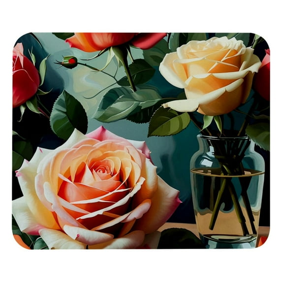 FeBohao Funny Mouse Pad Mat for Gaming Jiaji Cloth Rubber Base Washable Non Scratch Design Custom Rectangle Abstract Farmhouse Decor Adults Chic Aesthetic Vintage Haves Girl Boy Organizers Flower