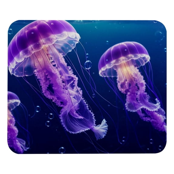 FeBohao Funny Mouse Pad Mat for Laptop Jiaji Cloth Rubber Base Washable Cute Soft Custom Small Retro Office Accessory Women Chic Cool Vintage Haves Girl Boy Table Jellyfish