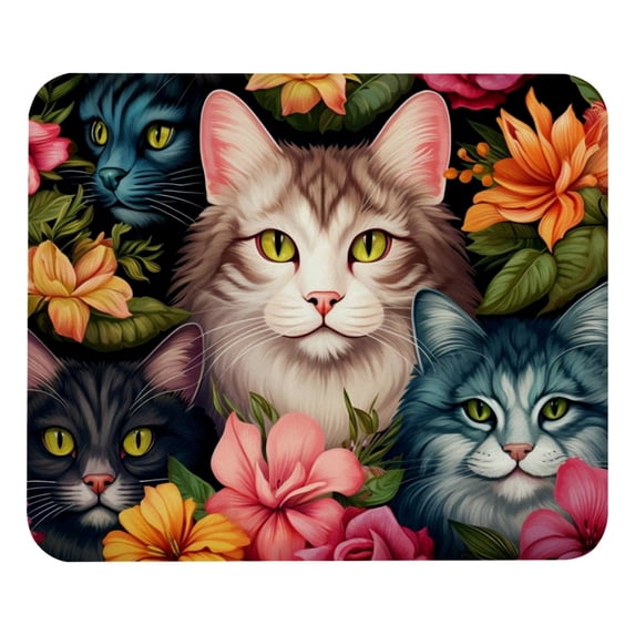 FeBohao Funny Mouse Pad Mat for Wireless Jiaji Cloth Washable Non Scratch Soft Pattern Small Retro Office Computer Adults Supply Colorful Vintage Essentials Kids Table Cats