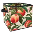 thumbnail image 1 of FeBohao Storage Boxes Bins Fabric with Cardboard Large Capacity Collapsible Clothes Underbed Cute Easy Doll Cubby Toddler Mudroom Decorative Houseware Versatile Basket Organizer ripe peach, 1 of 6