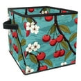 thumbnail image 1 of FeBohao Storage Boxes Bins Oxford with Cardboard Medium Foldable Book Shelf Portable Pattern Sweater Classroom Adult Office Kitchen Houseware Multifunctional Organizer Basket Cherry, 1 of 6