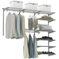 thumbnail image 1 of FeGe 4 to 6 FT Custom Closet Organizer System Kit, Wall-Mounted Storage Organizer with Wire Shelving and Hanging Rods, Adjustable Closet Organizer Kit, Configurations Custom Closet for Bedroom, Grey, 1 of 9