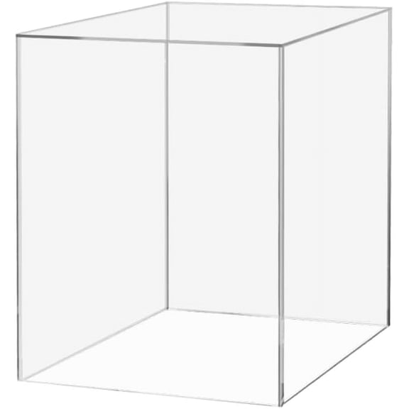 FeGemax 12 Inch Wide x 16 Inch High Clear Acrylic Display Box with One Open Side No Lid Versatile Tall Plexiglass Retail Product Riser Storage Bin or Wedding Floral Centerpiece Pedestal by