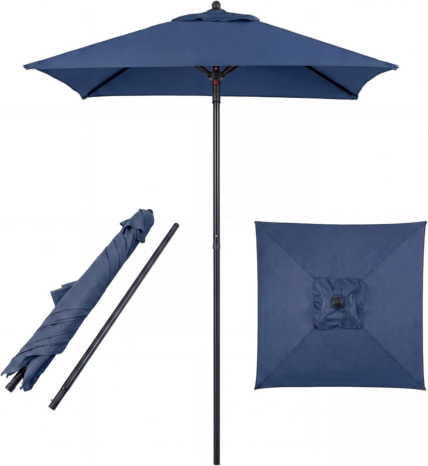 5 foot patio umbrella ABCCANOPY OLEFIN 5-Year No Fading with Solar Lights 9FT 8Ribs Land Premium Crank Crestlive 9 x 5 FT