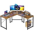 thumbnail image 1 of FeGemax 51 Inch L Shaped Gaming Desk, Corner Table Sturdy Workstation for Home Office, Writing, Gaming, Computer Desk for Small Space, Easy Assembly, Rustic Brown, 1 of 8