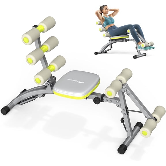 FeGemax Ab Machine, Adjustable Ab Workout Bench for Home Gym, Multi-Functional Sit Up Exercise Equipment with 300 LBS Weight Capacity, Exercise Chair for Full Body Workout
