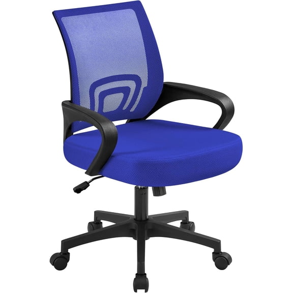 FeGemax Executive Desk Chair Ergonomic Mesh Back Office Chair Adjustable Work Chair with Lumbar Support and Swivel Rolling Wheels for Home Office Study, Blue