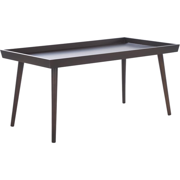 FeGemax Home Collection - Nonie Rectangular Coffee Table, Dark Chocolate Tray Top Design for Living Room (COF5700D)