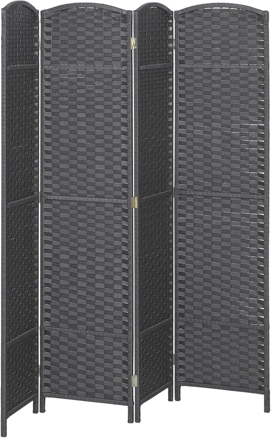 FeGemax Room Divider, 4 Panel Folding Privacy Screen, 5.6' Tall Freestanding Partition for Home Office, Bedroom, Charcoal Gray