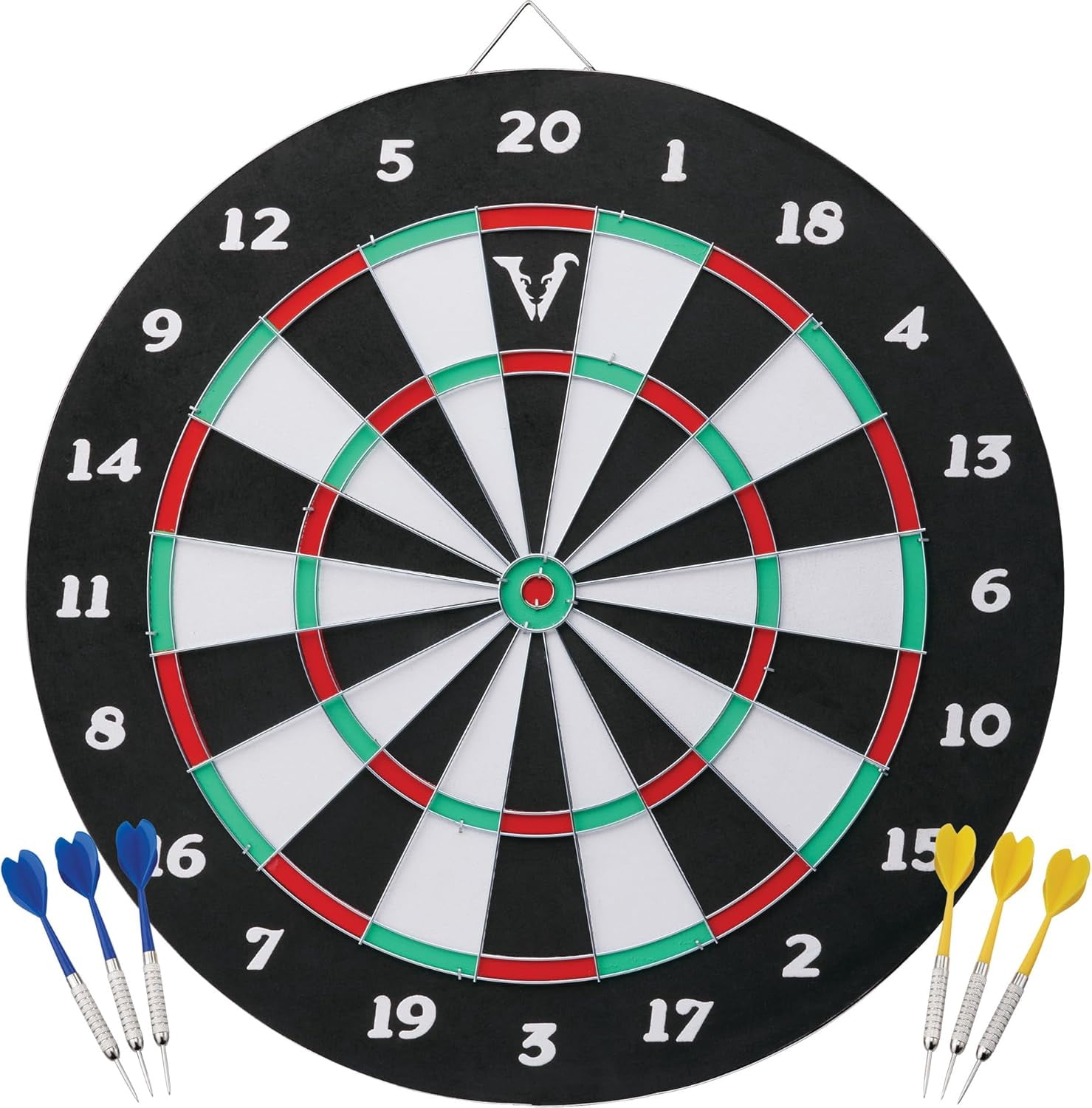 FeGemax Viper Double Play 2-in-1 Baseball Coiled Paper Fiber Dartboard with Darts