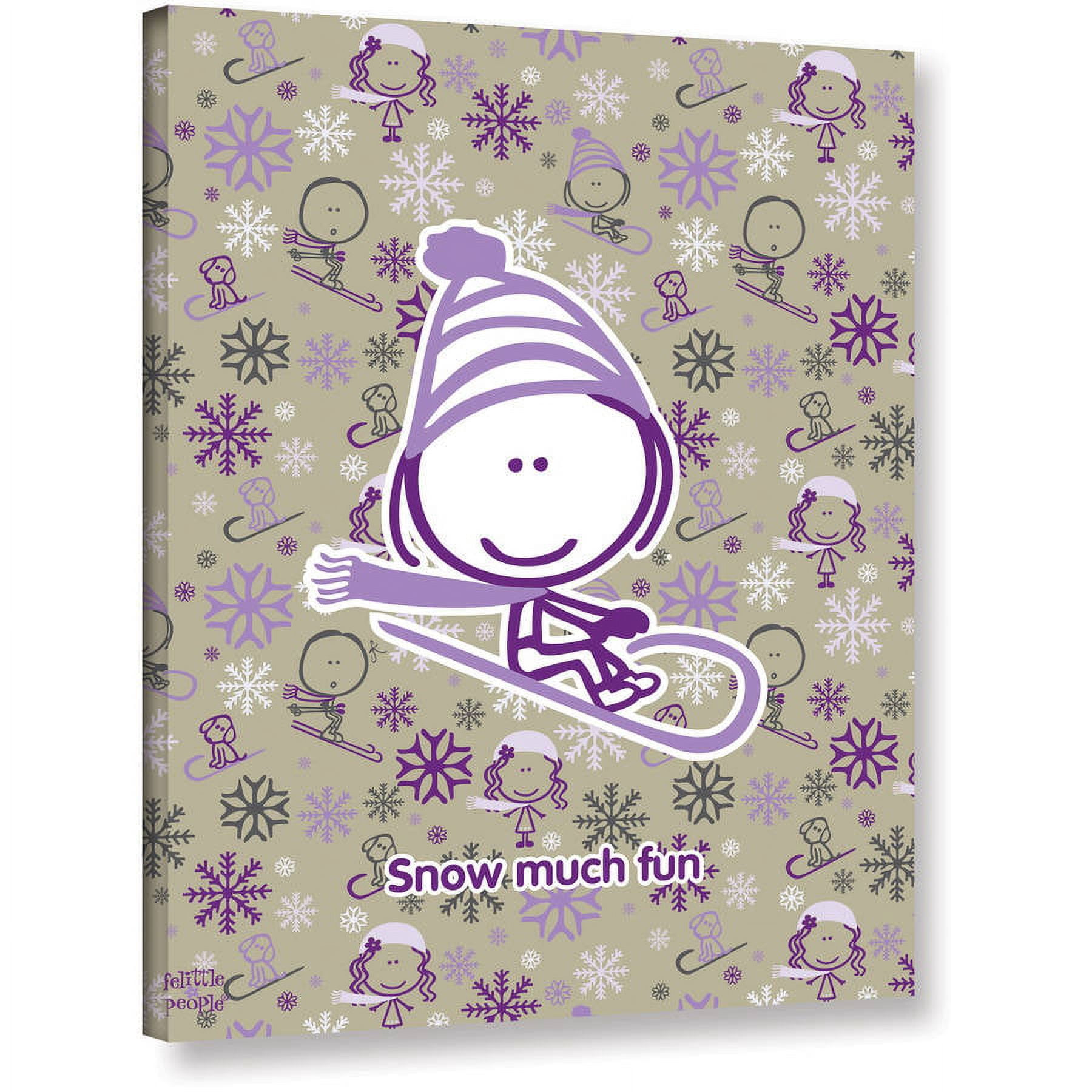 FeLittle People "Snow Much Fun Girl" Wrapped Canvas