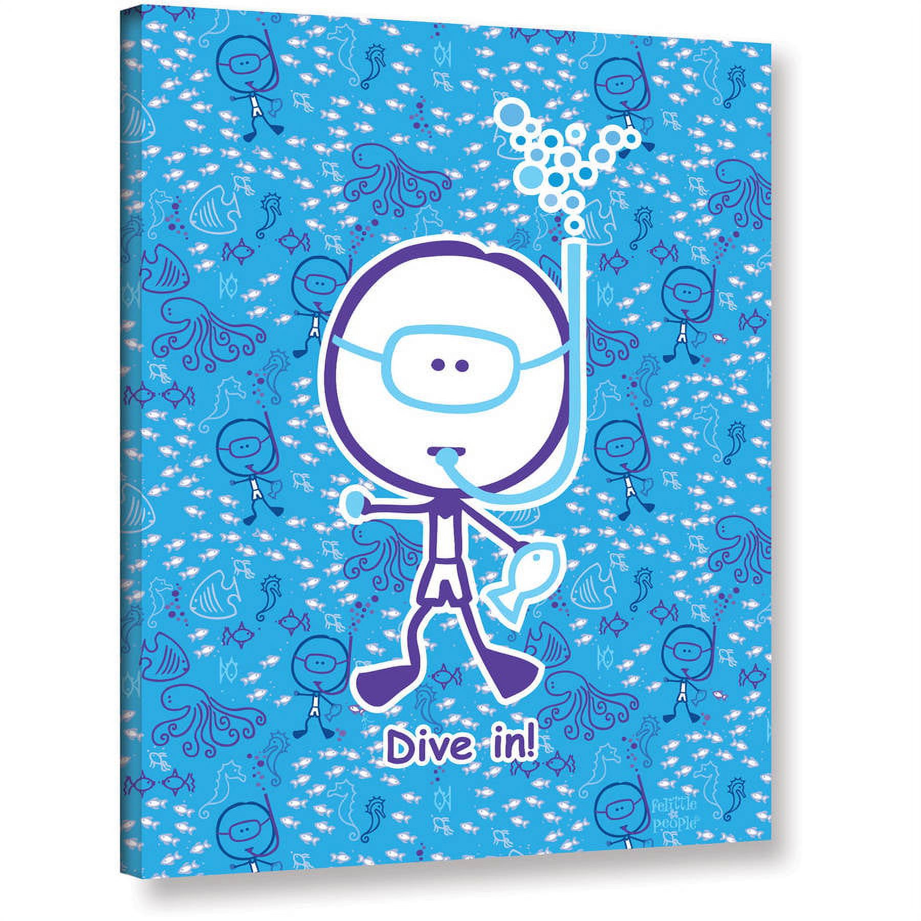 FeLittle People "Swim — Dive In Boy" Wrapped Canvas