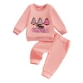 FeMereina Baby 2Pcs Christmas Outfits Embroidery Sweatshirt and Pocket