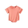 thumbnail image 1 of FeMereina Baby Boy Gir Bubble Romper Infant Oversized T-Shirt Tops Toddler Plain Short Sleeve Jumpsuit Newborn Summer Clothes, 1 of 9