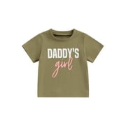 FeMereina Daddy and Me Matching Shirt Short Sleeve Letter Print T-shirts