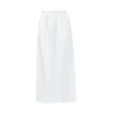 FeMereina Half Slip Lace Long Underskirt Women's Satin Half Slip Half Slips for Under Dresses Slip