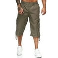 thumbnail image 1 of FeMereina Men's Casual 3/4 Cargo Shorts Below Knee Loose Cargo Capri Shorts Multi-Pocket Bottoms, 1 of 4