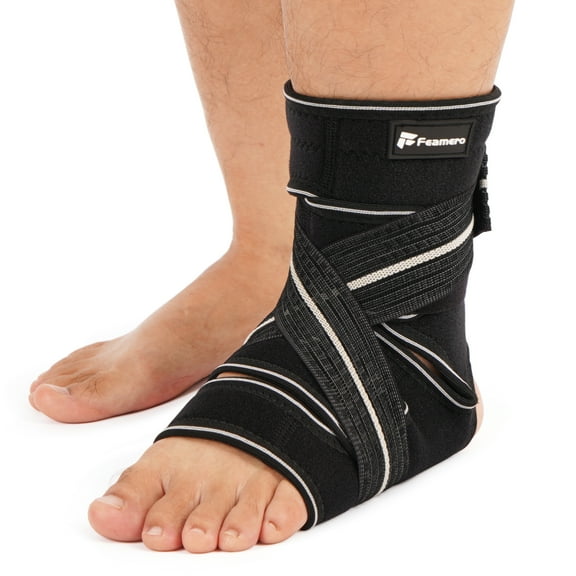 Plus Size Foot Compression Wrap with Elastic Straps for Swollen Feet & Ankles, Ankle Brace for Sprains, Lymphedema, Edema, Diabetic Care & Circulation Relief for Women and Men - XL/2XL/3XL