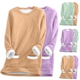 thumbnail image 1 of Feancey 2 Pack Pajamas for Women Sherpa Fleece lined Sweatshirts Winter Fuzzy Warm Crewneck Pullover Soft Cozy Loungewear Thermal Tops with Pockets Green XXL, 1 of 4
