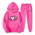 thumbnail image 1 of Feancey 70 Percent off Deals Womens Hoodie Sweatsuits 2 Piece Set Cute Heart Print Lounge Sets for Women Oversized Hooded Pullover and Jogger Pants Tracksuit Outfits Blue XL, 1 of 7