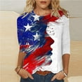 thumbnail image 1 of Feancey American Independence Day Women's Tops 3/4 Sleeve 4th of July T Shirts Plus Size Casual Patriotic Shirt Tie Dye Graphic Tees for Women Summer Savings 205 Multicolor 5XL, 1 of 1