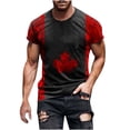 thumbnail image 1 of Feancey Big and Tall Shirts for Men Canadian Flag T-Shirts Summer Short Sleeve Crewneck Patriotic Graphic Tees Slim Fit Muscle Athletic Tops Limited Time Sales Today, 1 of 5