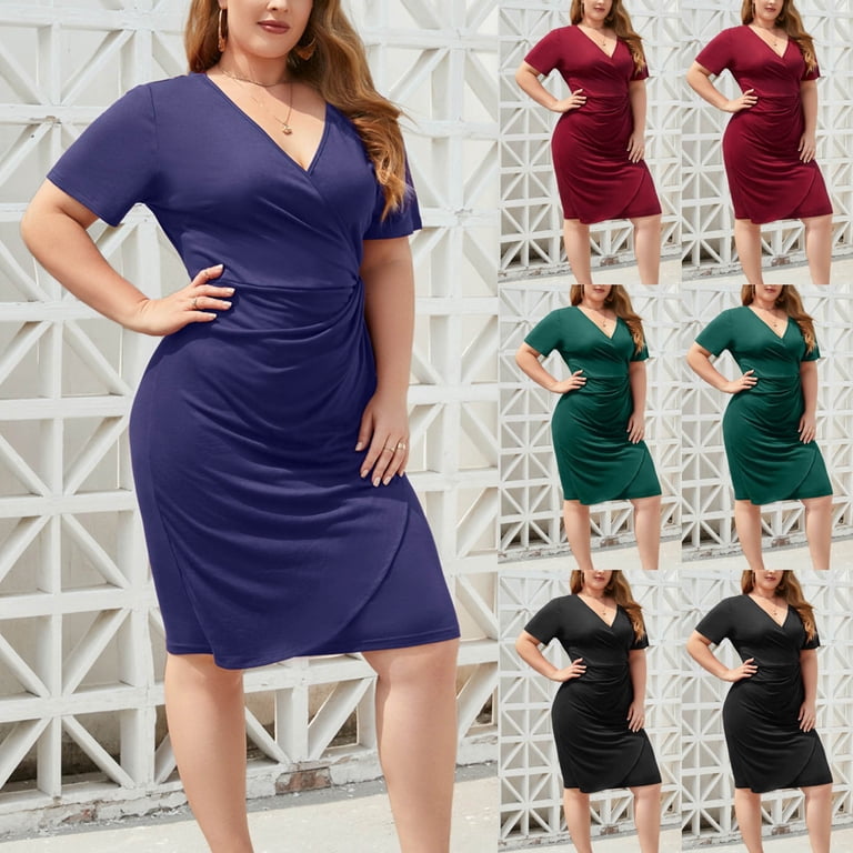 strapless open back dress 4xl 5xl Plus Size Summer Dresses for Wedding Guest Women's Short Sleev –  Global Fashions GC main image 1