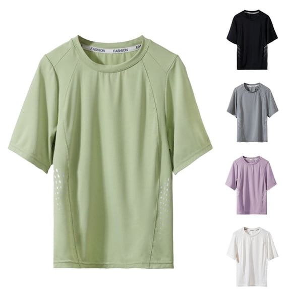 Feancey Boys Sun Shirts UV Protection Short Sleeve T-Shirts Girls Lightweight Quick Dry Fishing Shirt Solid Casual Basic Tees Green 15-16Years