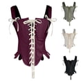 thumbnail image 1 of Feancey Bustier Tops for Women Vintage Lace Up Body Shaper Overbust Boned Bustiers Tie Front Halloween Party Waist Cincher Shapewear Tops Khaki M, 1 of 9