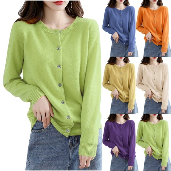 Feancey Cardigan Sweaters for Women Long Sleeve Button Down Sweater Jacket Solid Casual Fall Cardigans Soft Lightweight Outwear Beige XL