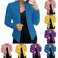 thumbnail image 1 of Feancey Casual Blazer for Women Trendy Fall Open Front Cardigans Long Sleeve Work Office Outfit Bussiness Jacket Fashion Plus Size Suit Jackets Blue 4XL, 1 of 7